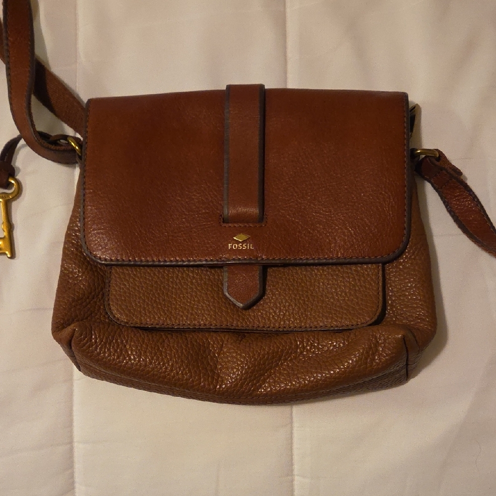 Fossil Brown Leather Mens or Womens' Carry Bag